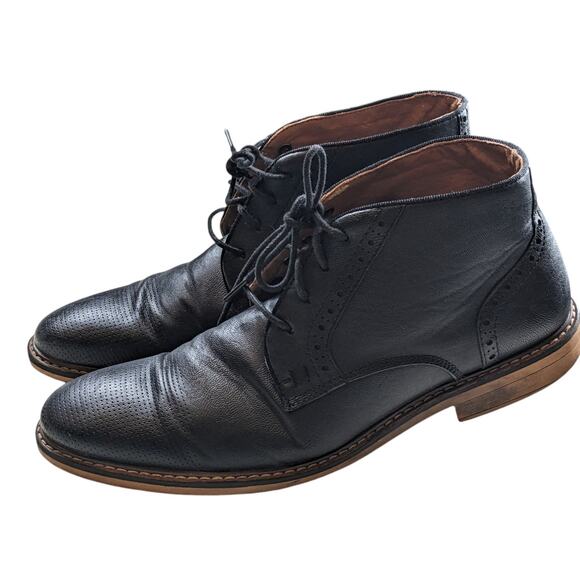 Steve Madden Shoes Men 8.5 M-Yelton Black Brogue Ankle...